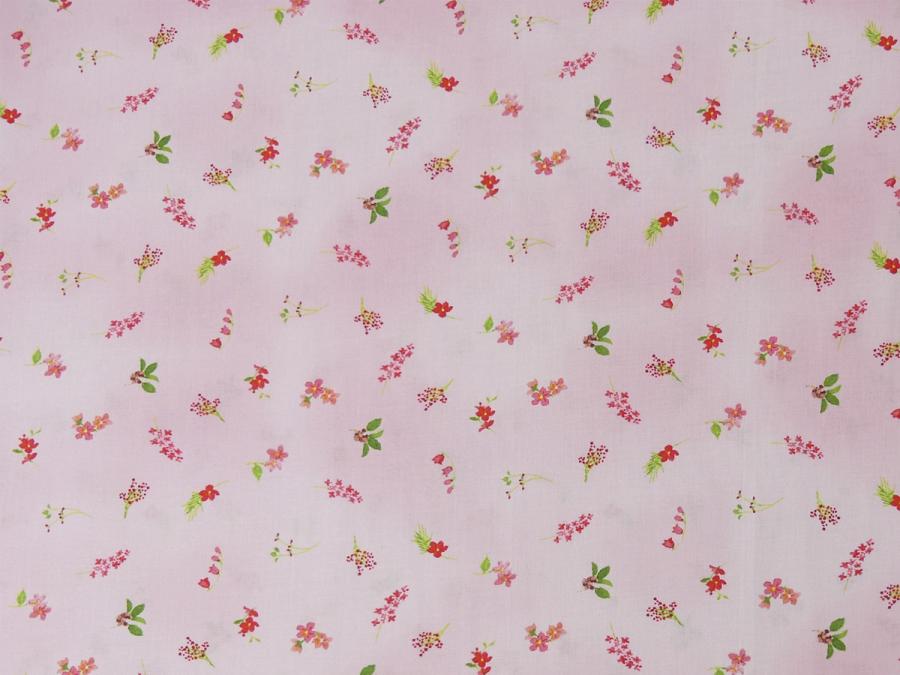 Patchworkstoff aus der Kollektion Flowershop rosa mit kleinen Blumen in pink rot